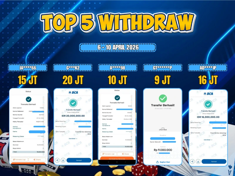 TOP 5 WD 6 - 10 april 2026