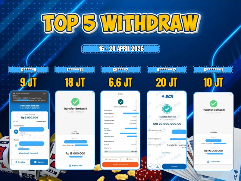TOP 5 WD 16 - 20 april 2026