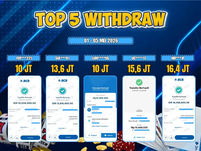 TOP 5 WD 01 Mei - 05 Mei 2026