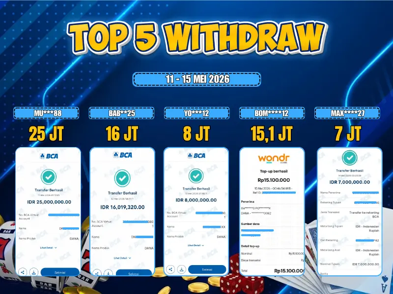 TOP 5 WD 11 MEI - 15 MEI 2026