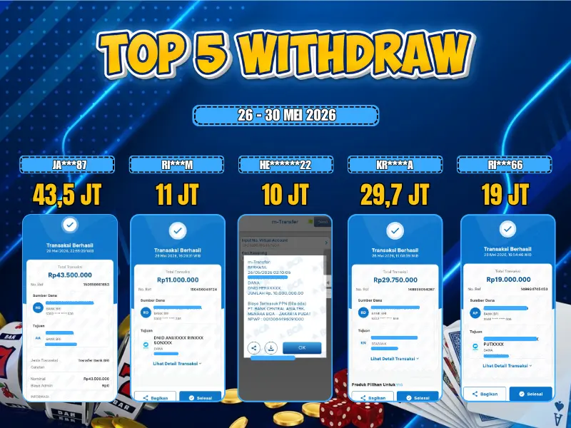 TOP 5 WD 26 MEI - 30 MEI 2026